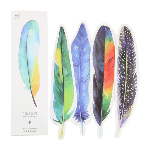 30pcs/Pack Cute Creative Colorful Feather Paper Bookmark Stationery Bookmarks Book Clip Office Accessories School Supplies ► Photo 1/6
