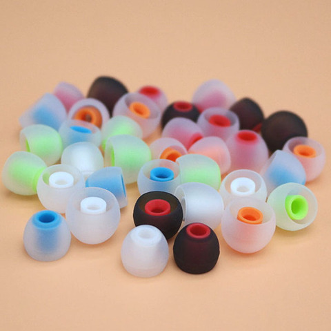 10pcs/5pairs 3.8mm soft Silicone In-Ear Earphone covers Earbud Tips Ear buds eartips Dual color Ear pads cushion for headphone ► Photo 1/6