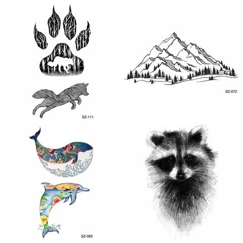 Black Small Paw Temporary Tattoo Women Body Art Raccoon Cat Valley  Waterproof Tatoo Men Arm Wolf Mole Tattoo Transferable Decals - Price  history & Review | AliExpress Seller - GoldOcean Official Store |  