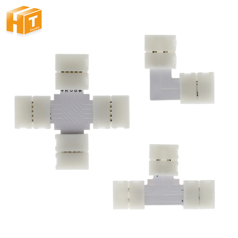 Hot seller LED Strip Connector 2pin 4pin 5pin 10mm L Shape / T Shape / X Shape Free Welding Connector 5pcs/lot. ► Photo 1/6