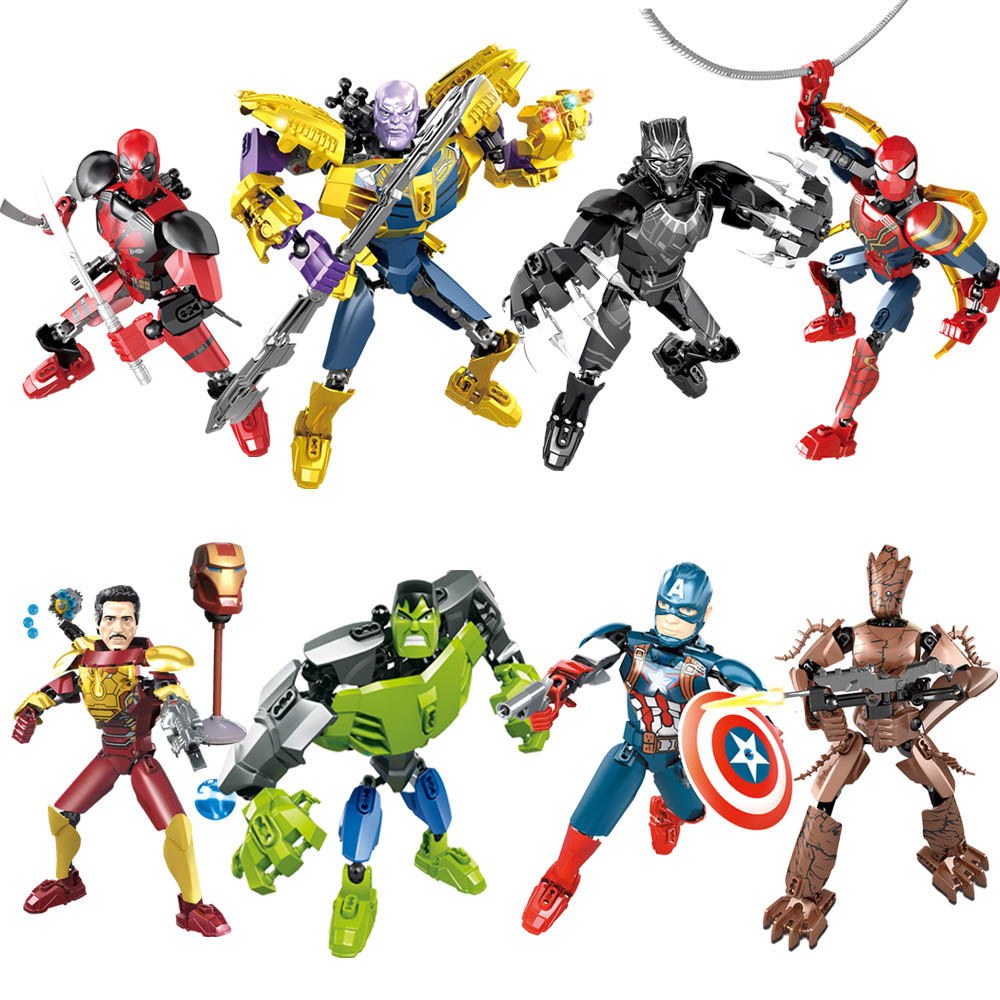 Mini Figure Blocks Toy Gift 8Stk Captain America Batman Superman Thor Super Hero 