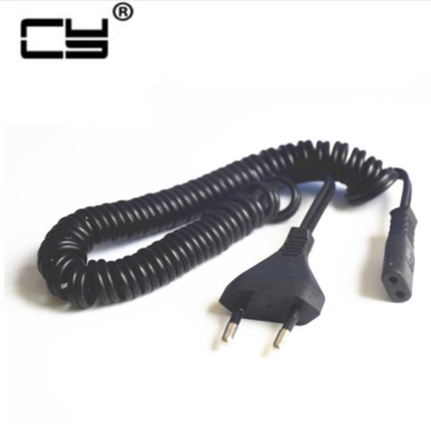 EU Power cable cord Figure 8 C7 to Euro Eu European 2 pin AC Plug EU Spring Strech Power cable for cameras printers notebook 2m ► Photo 1/1
