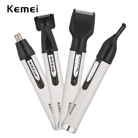 kemei 4 in 1 rechargeable nose hair trimmer electric hair trimmer men's ear nose hair cutter beard shaver eyebrows tool ► Photo 1/6