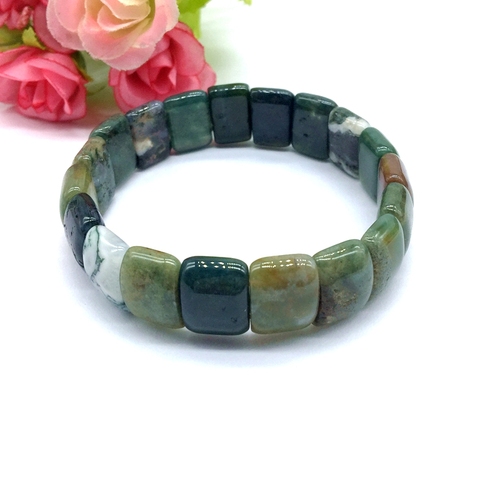 Natural Stone Bead Bangles Elastic Bracelets Stretchy Semi Precious  Jaspers Unakite For Women Girl Gift Drop Shipping ► Photo 1/6
