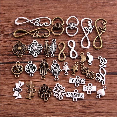 20pcs Two Color Metal Alloy Vintage Mix Jewelry Connectors For Diy Handmade Jewelry Bracelet Charms Making ► Photo 1/4