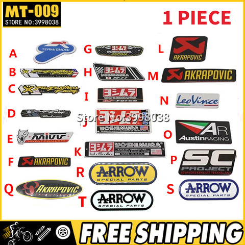 1pc Yoshimura Sticker Aluminium Heat-resistant Motorcycle Exhaust Pipes 3D Decal 