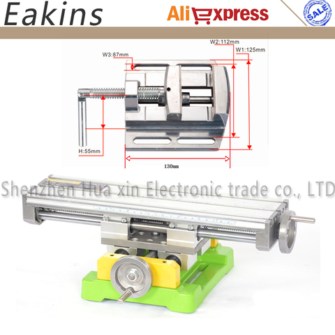 Precision Dual-slot Multifunction Milling Machine Bench drill Vise worktable X Y Coordinate table+2.5