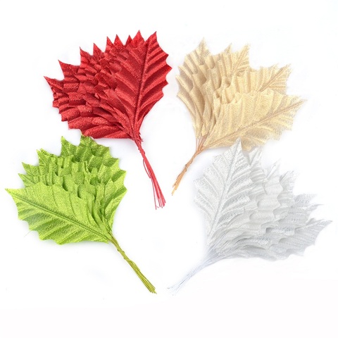 10pcs Artificial Silk Maple Gold Leaves Home Wedding Party Christmas Decoration Accessory Scrapbooking Fake Flower ► Photo 1/6