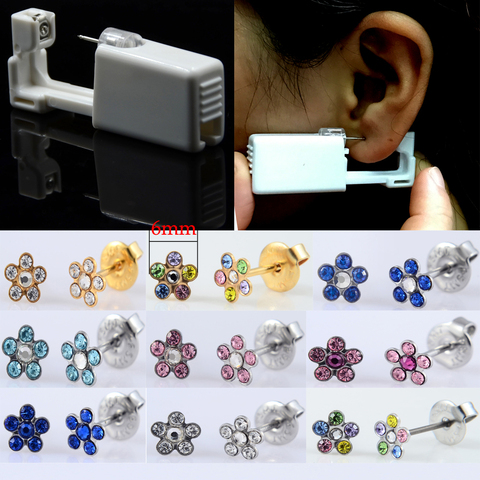1PC Daisy Flower Sterlised Disposable No Pain Ear Nose Piercing Device Machine Tools Ear Piercer Sterile Bezel Tool Machine ► Photo 1/6