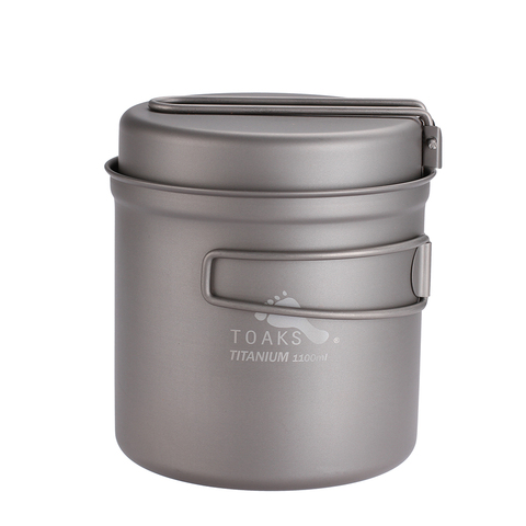 TOAKS 1100ml Cookware Set Ultralight Titanium Pot Frying Pan Outdoor Camping Titanium Bowl Titanium Cup Picnic ► Photo 1/6