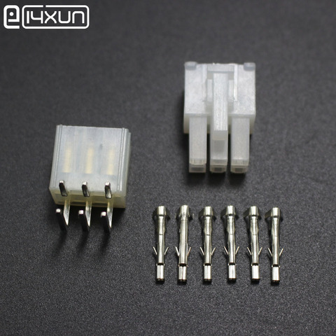 5sets 5557 5569 6P Bend Pin Wire Terminals Electrical Connector 4.2mm 6Pin Right Angle Plug jack for Car Auto PC ATX ► Photo 1/6