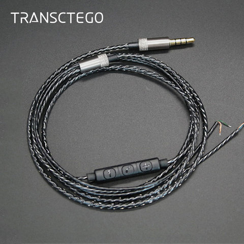 TRANSCTEGO 3.5mm Jack DIY Earphone Audio Cable Controller Repair Replacement Headphone 18 Copper Core Wire ► Photo 1/6