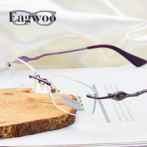 Pure Titanium Eyeglasses Rimless Resize Optical Frame Prescription Spectacle Frameless Glasses Eye glasses 010 Line Temple ► Photo 1/5