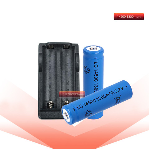 2pc ANLB AA 14500 1300mah 3.7V lithium ion rechargeable batteries With 14500 Battery Charger ► Photo 1/6