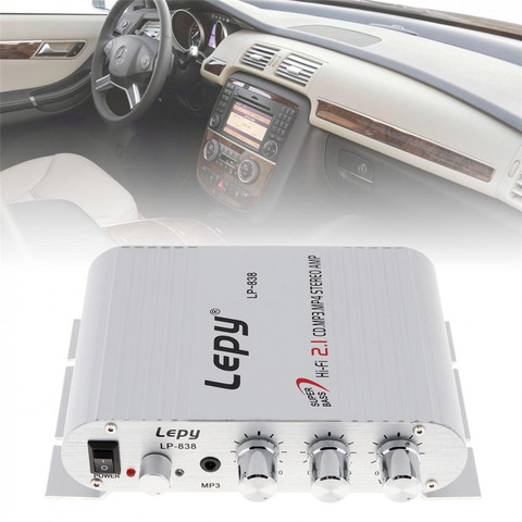 LEPY 12V Hi-Fi Digital Stereo Audio Amplifier 3 Channels Booster Radio MP3 Player Audio Auto Sound Amplifier for Car Motorcycle ► Photo 1/6