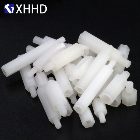 M2 M2.5 M3 M4 White Hex Nylon Male Female Standoff Pillar Hexagon Thread Plastic Computer PCB Motherboard Spacer Circuit Boards ► Photo 1/6