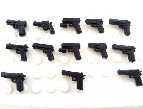 13PCS/SET Gun Army Weapons gun Brinquedos Playmobil City Police Military Figures Building Block Brick Original Model Mini Toys ► Photo 1/1