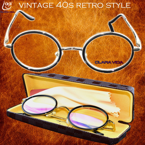 2022 =clara Vida=luxury Noble Titanium With Box Senator Round Retro Classical Duke's Reading Glasses+1 +1.5 +2 +2.5 +3 +3.5 +4 ► Photo 1/5