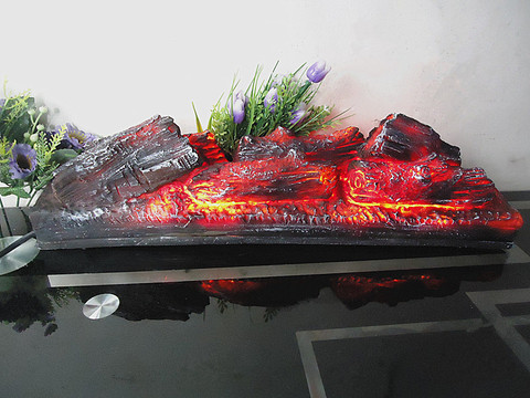 Electric fireplace simulation charcoal fake firewood Bonfire shoot props museum hall decorations craft Halloween Christmas party ► Photo 1/1