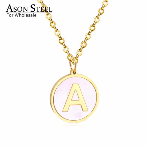 ASONSTEEL Necklaces for Women Initial 26 letter Gold/Silver Color White Shell Pendant Necklaces Alphabet Choker Collars Jewelry ► Photo 1/6