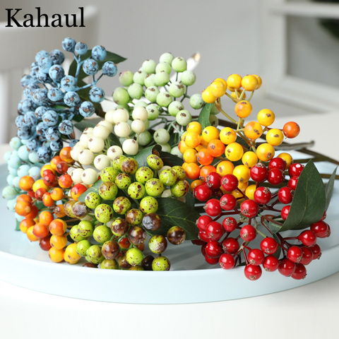 mini artificial berries flower Christmas fruit fake berry and small foam flowers decoration wedding home table plant arrangment ► Photo 1/6