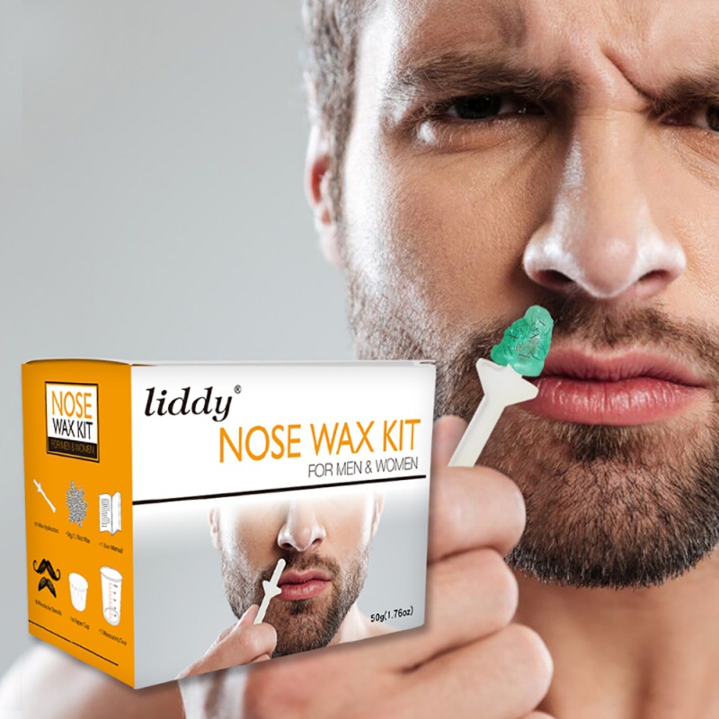 Portable Nose Hair Removal Wax Kit Painless Beads Nose Ear Hair Remover Wax  Measuring Cup Moustache Stencils Tools Set Cosmetic