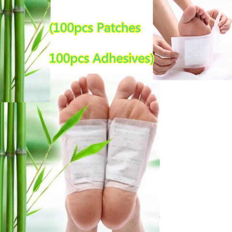 200pcs=(100pcs Patches+100pcs Adhesives) Kinoki Detox Foot Patches Pads Body Toxins Feet Slimming Cleansing HerbalAdhesive bbsm ► Photo 1/6