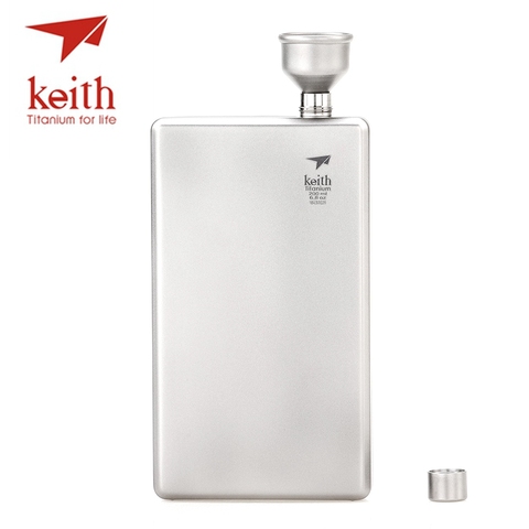 Keith 200ml Large Titanium Hip Flask Portable Outdoor Whisky Pot Drink Ware Sports Wine Flask Portable Outdoor ► Photo 1/6