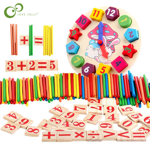 Colorful Bamboo Counting Sticks Clock Toy Mathematics Montessori Teaching Aids Counting Rod Kids Preschool Math Learning Toy GYH ► Photo 1/6