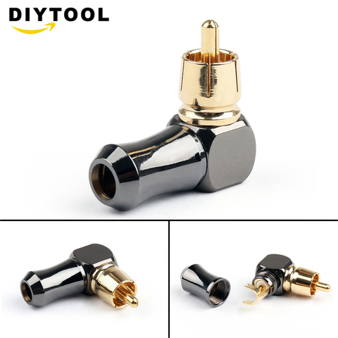 plated Right Angle RCA Male Plug Audio Video Connector Soldering ► Photo 1/6
