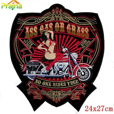 Large Patch Live To Ride Embroidery Patches For Clothes Punk Patch