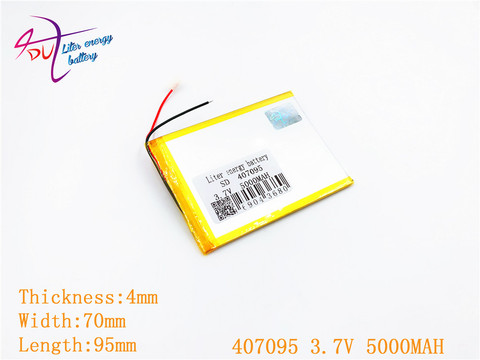 3.7V 5000mah (polymer lithium ion battery) Li-ion battery for tablet pc 7 inch MP3 MP4 [407095] replace  [357095] High capacity ► Photo 1/3
