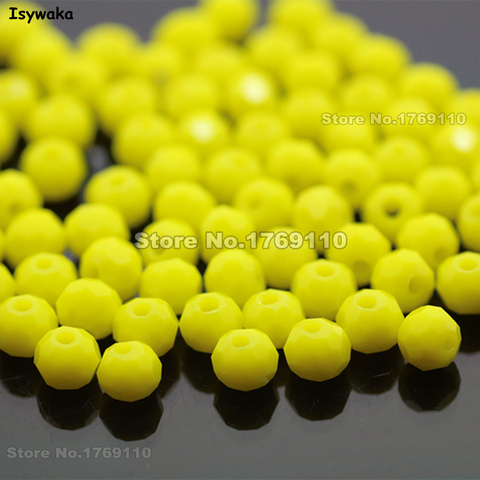 Isywaka Non-hyaline Yellow Color 100pcs 4mm Round Austria Crystal Bead Ball Glass Bead Loose Spacer Bead for DIY Jewelry Making ► Photo 1/1