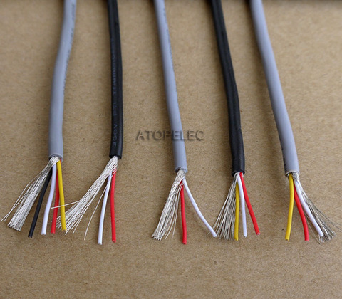 5M UL2547 2547 PVC 2/3/4 Cores Shielded Signal Wire Headphone Cable Cord 22AWG/24AWG/26AWG/28AWG ► Photo 1/3