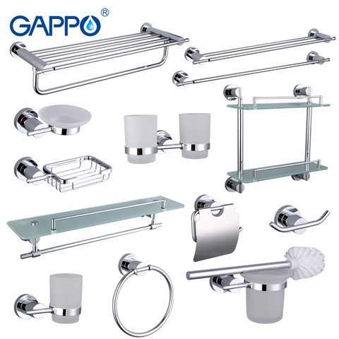 Gappo Bathroom Accessories Towel Bar Paper Holder Double Toothbrush Holder Bath towel back Towel ring Bathroom Sets ► Photo 1/6