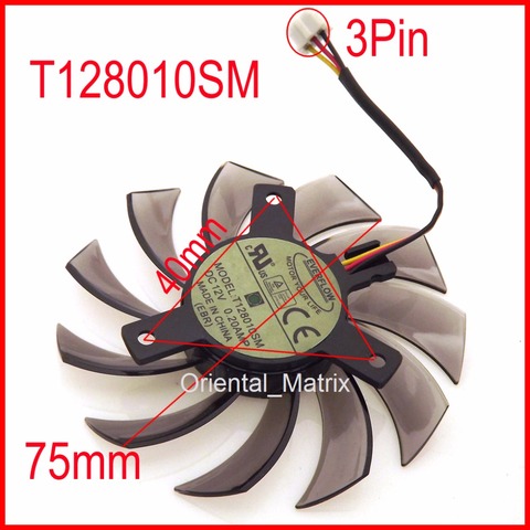 T128010SM 75mm 3Pin 40x40x40mm VGA Video Card Fan For GTX580 GTX670 560TI Cooling Fan ► Photo 1/6