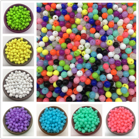 6mm 8mm 10mm Beads Acrylic Round Spacer Loose Beads DIY Jewelry Making Necklace Bracelet Earrings Accessories ► Photo 1/6