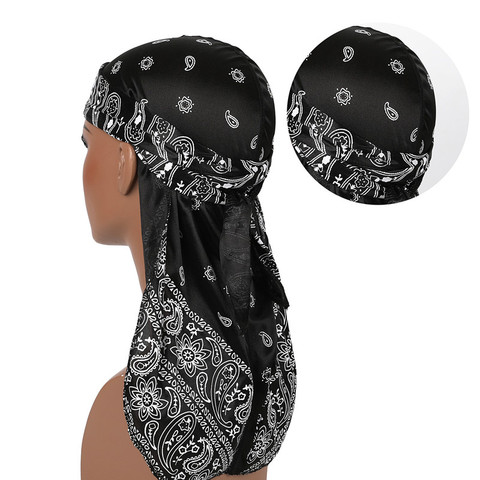 Hair Accessories Silky Durag Bandanas Insect Print Hats For Women