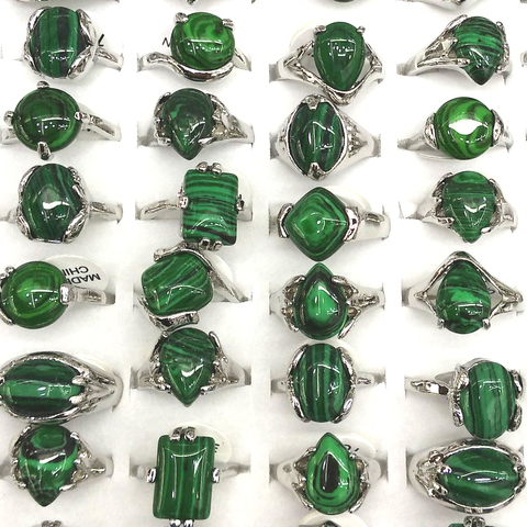 50pcs Malachite Rings Mixed Size For Women Cheap Rings For Promotion ► Photo 1/2