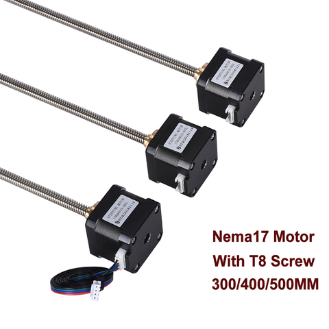 Nema17 Stepper Motor Screw 17HS4401S-T8x8-300/400/500mm lead screw With Copper nut lead 8mm for 3d printer parts ► Photo 1/6