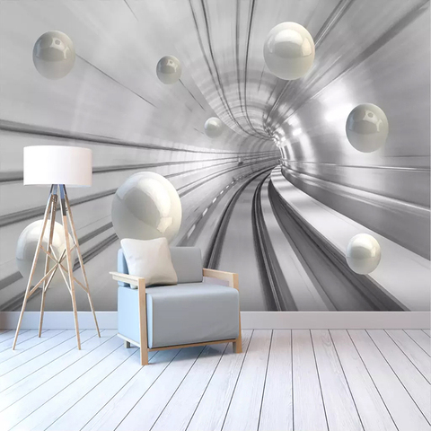 Custom Photo Wallpaper Modern Abstract Tunnel Space Sphere 3D Background Wall Mural Living Room Bedroom Home Decor Wall Papers ► Photo 1/6
