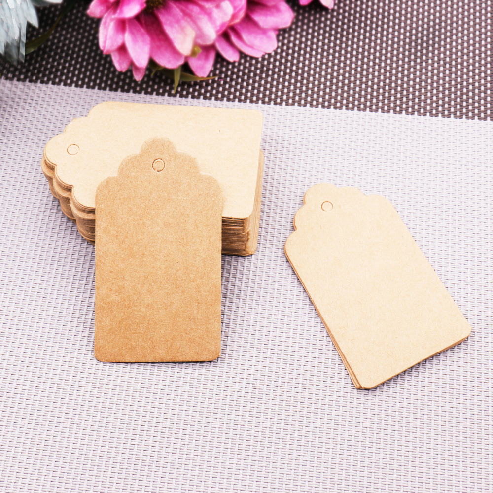 100Pcs Kraft Tags Blank Brown Cardboard Party Gift Favour Craft DIY IT