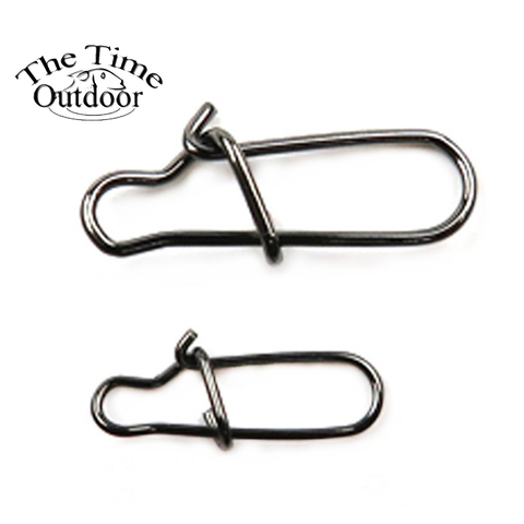 100pcs Hooked Snap Pin Stainless Steel Fishing Barrel Swivel Safety Snaps Hook Lure Accessories Connector Snap Pesca ► Photo 1/6