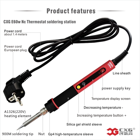 CXG 60W 90W 110W LED Digital Adjustable Electric Soldering Iron Constant temperature Soldering Station E90WT E110WT E60WT ► Photo 1/1