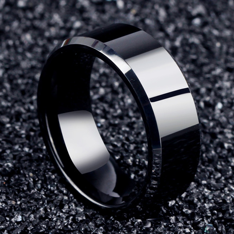 2017 Fashion Charm Jewelry ring men stainless steel Black Rings For Women ► Photo 1/5