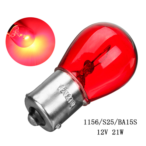 12V 21W 1156 BA15S S25 Car Tail Brake Stop Reverse Lights Bulb Red Auto Turn Signal Rear Lamp Bulbs ► Photo 1/6