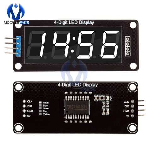 TM1637 4-Digit Digital LED 0.56 Display Tube Decimal 7 Segments Clock Double Dots Module 0.56 inch White Display For Arduino ► Photo 1/6