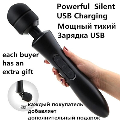 20 modes Body massage Powerful magic wand massager AV Wand Vibrator sex products USB rechargeable vibrators Sex Toys for women ► Photo 1/6