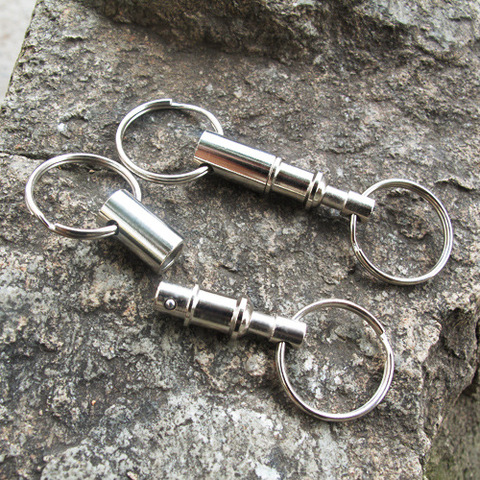 Hot! Double Head Key Ring Keychain Outdoor Tactical EDC Car Carabiner Climbing Locking Hanging Padlock Camping Hiking Survival ► Photo 1/6