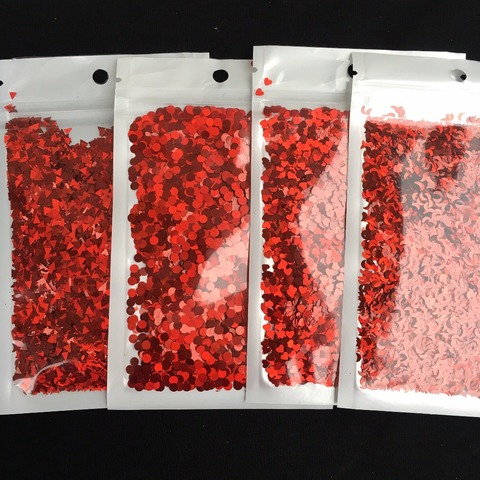 Ultrathin Red Star Heart Moon Sequins Nail Art Glitter Mini Paillettes Eo-Friendly PET Wedding Decoration Manicure Material ► Photo 1/6